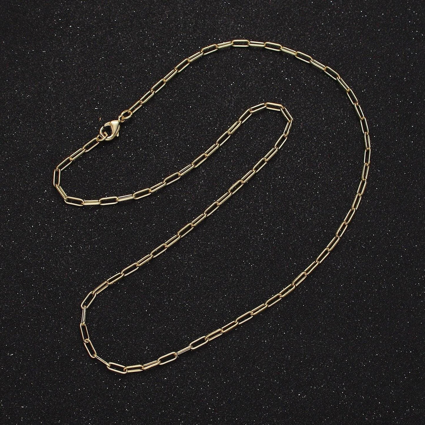 14k gold filled 2.3mm paperclip 16 inch, 18 inch, 20 inch layering chain necklace | wa-2120 ~ wa-2123