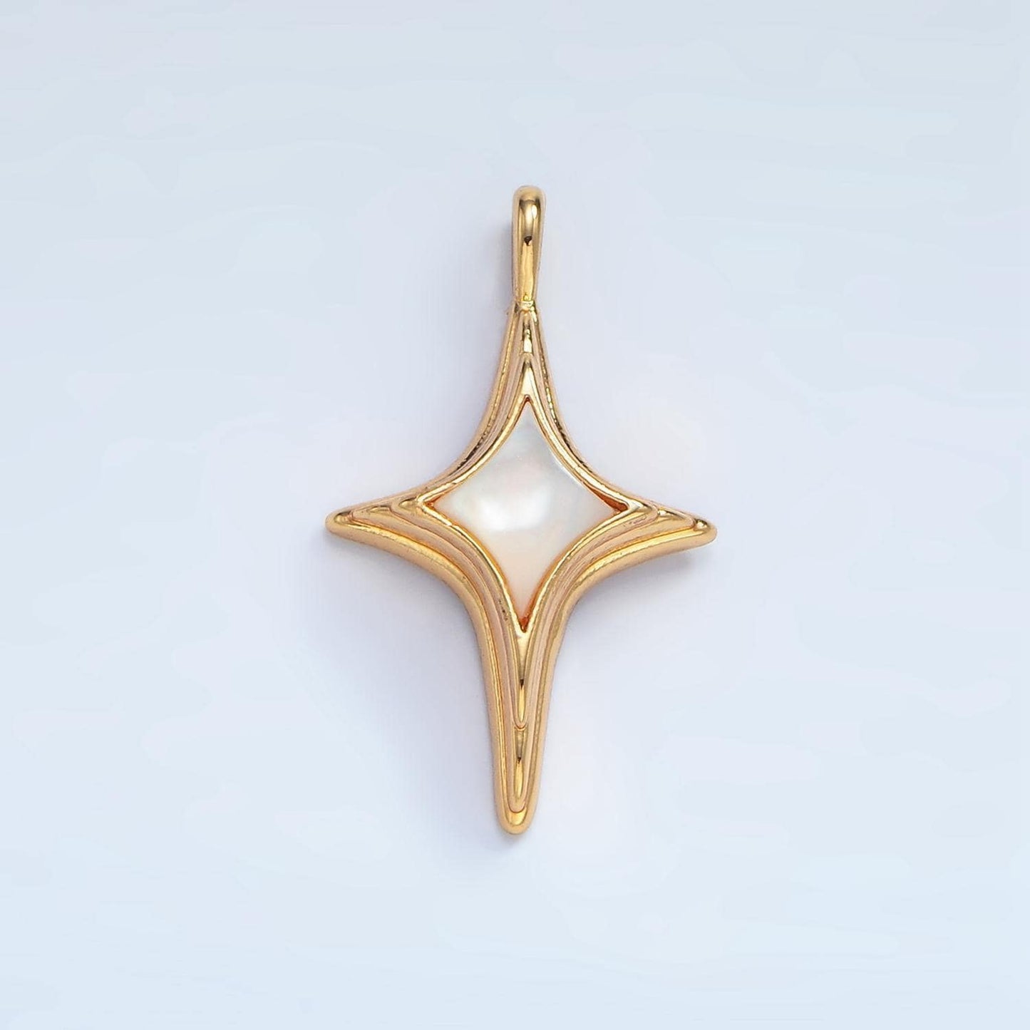 Shell pearl north star celestial 24k gold filled pendant | AA-00975