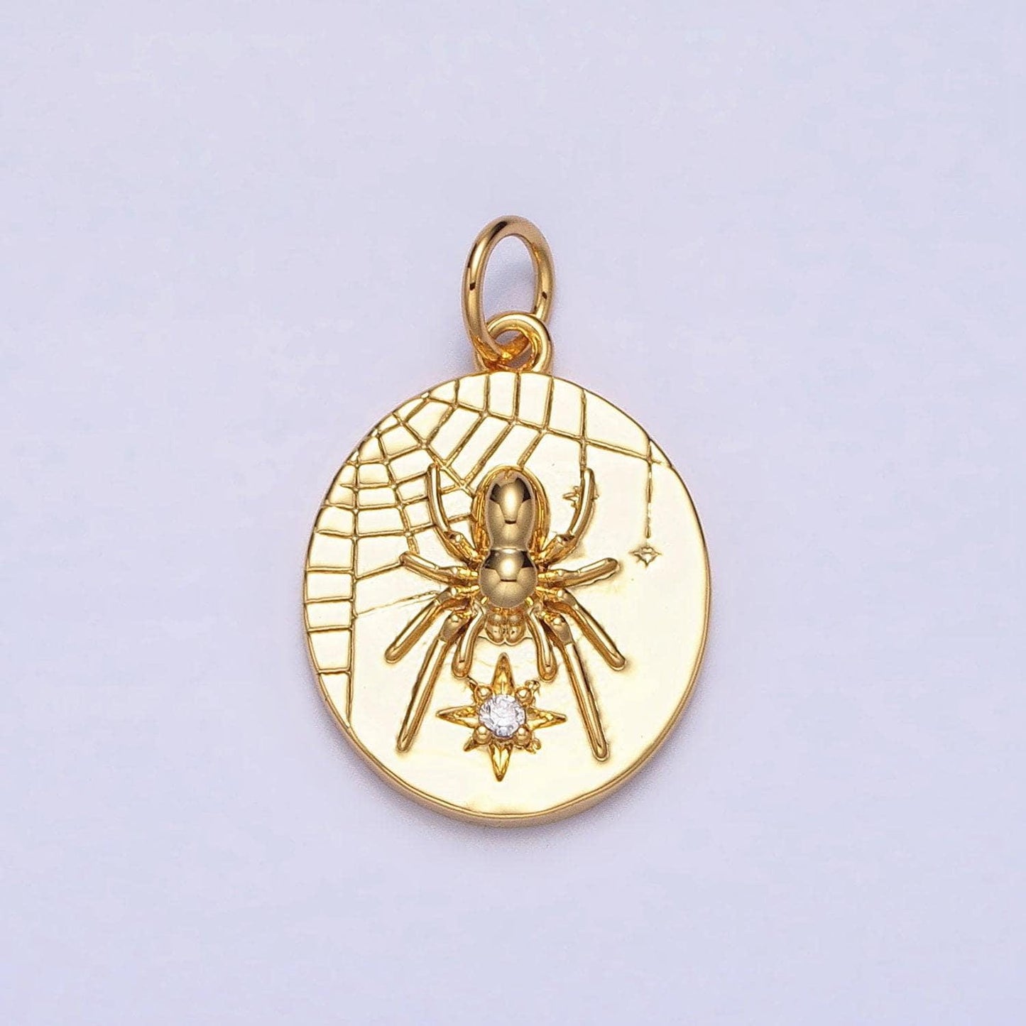Small spider charm insect gold, silver halloween gothic charm ac567 ac568