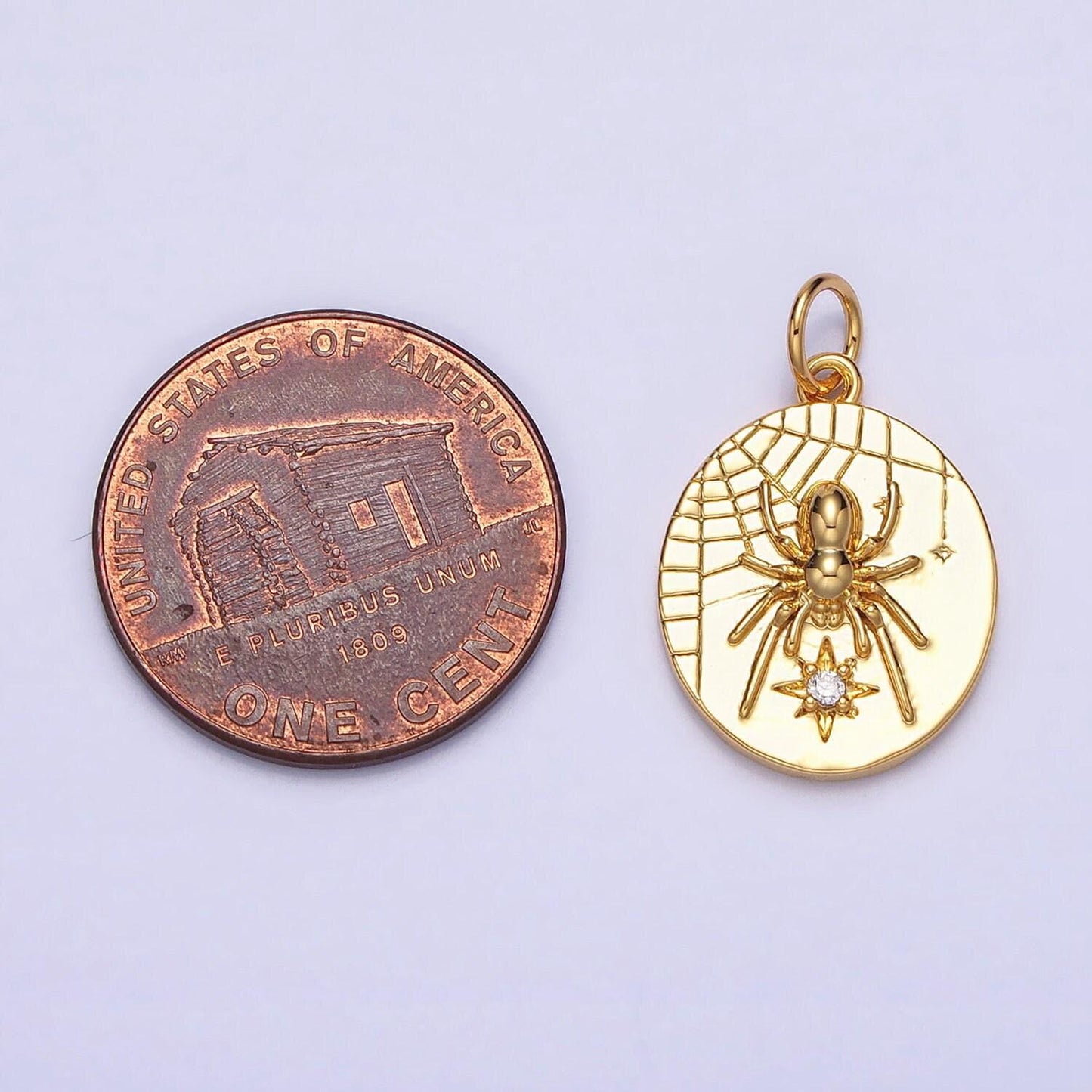 Small spider charm insect gold, silver halloween gothic charm ac567 ac568