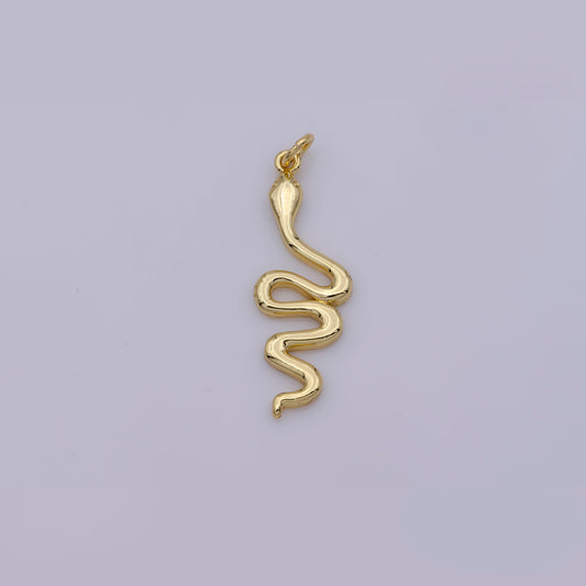 Mini gold snake charm cubic animal charm serpent pendant dangle charms for bracelet necklace earring supply component d732