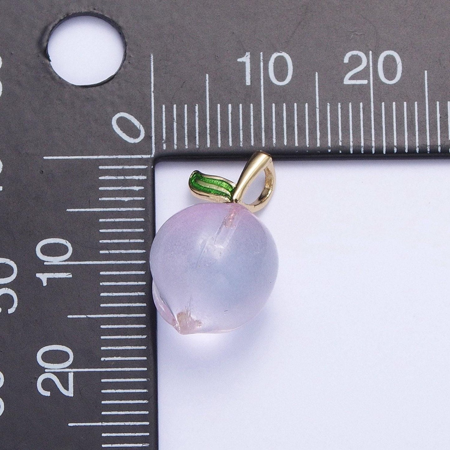 14k gold plated iridescent purple glass bead nature fruit charm pendant for jewelry making | x-187