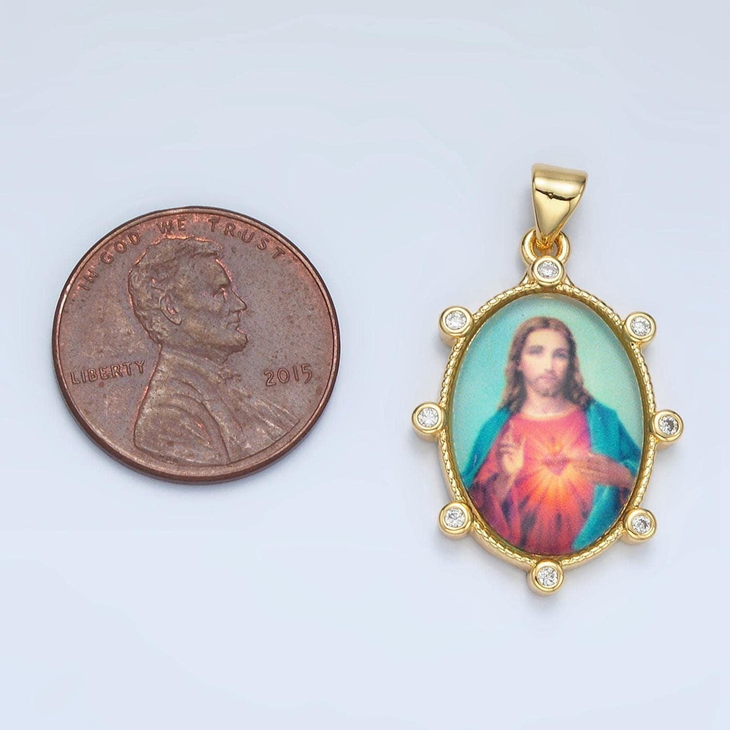 Dainty gold filled catholic medals jesus pendant christ the lord picture pendant medallion religious charm aa902