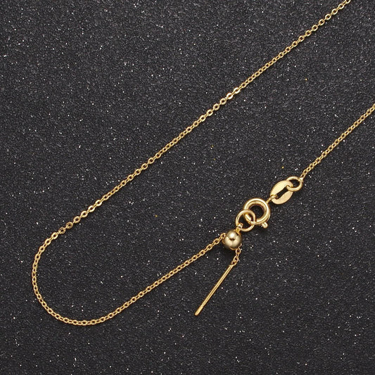 18.0" adjustable necklace ready to wear 24k gold filled flat cable chain necklace dainty chain for jewelry making with pendant charm wa-737