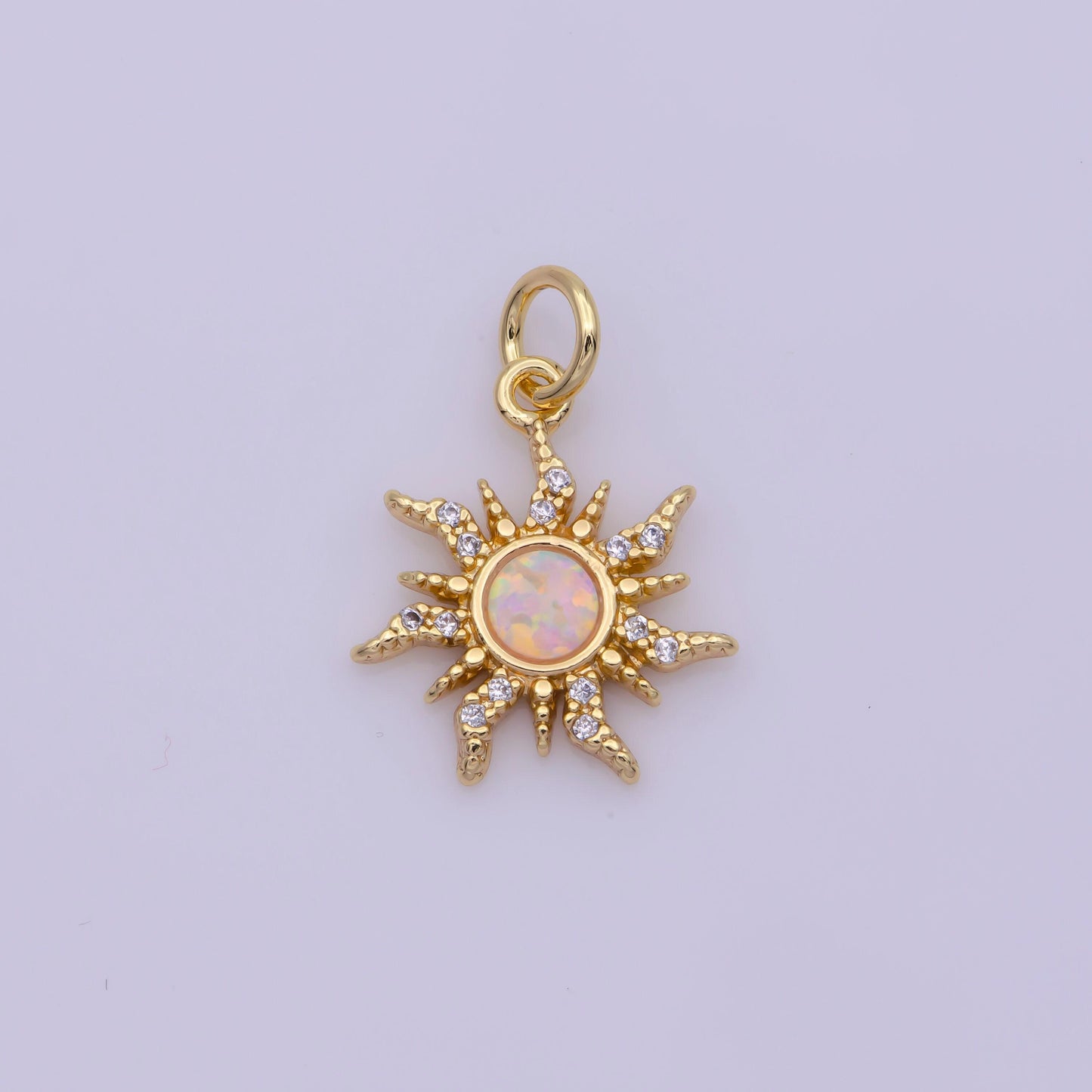 Dainty opal starburst gold star charm, bracelet, necklace, earring pendant celestial charm n-182 n-183