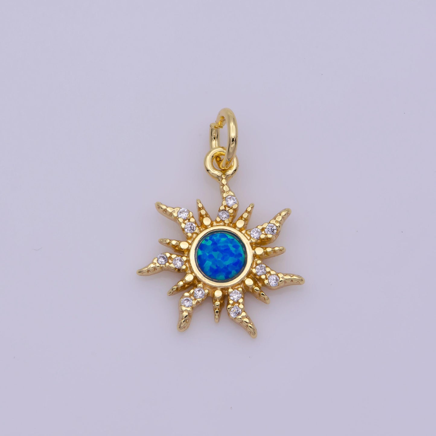 Dainty opal starburst gold star charm, bracelet, necklace, earring pendant celestial charm n-182 n-183