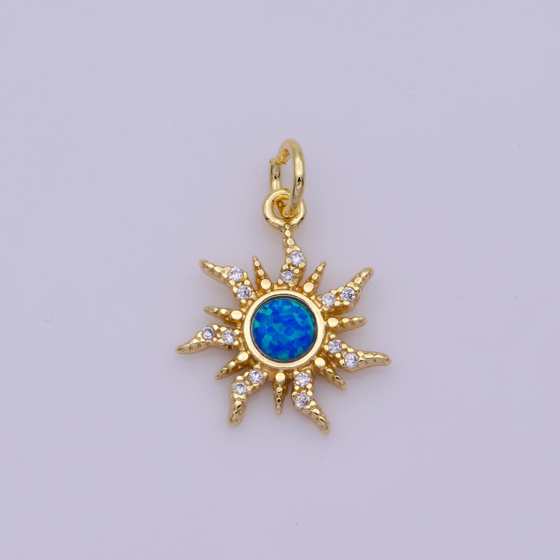 Dainty opal starburst gold star charm, bracelet, necklace, earring pendant celestial charm n-182 n-183