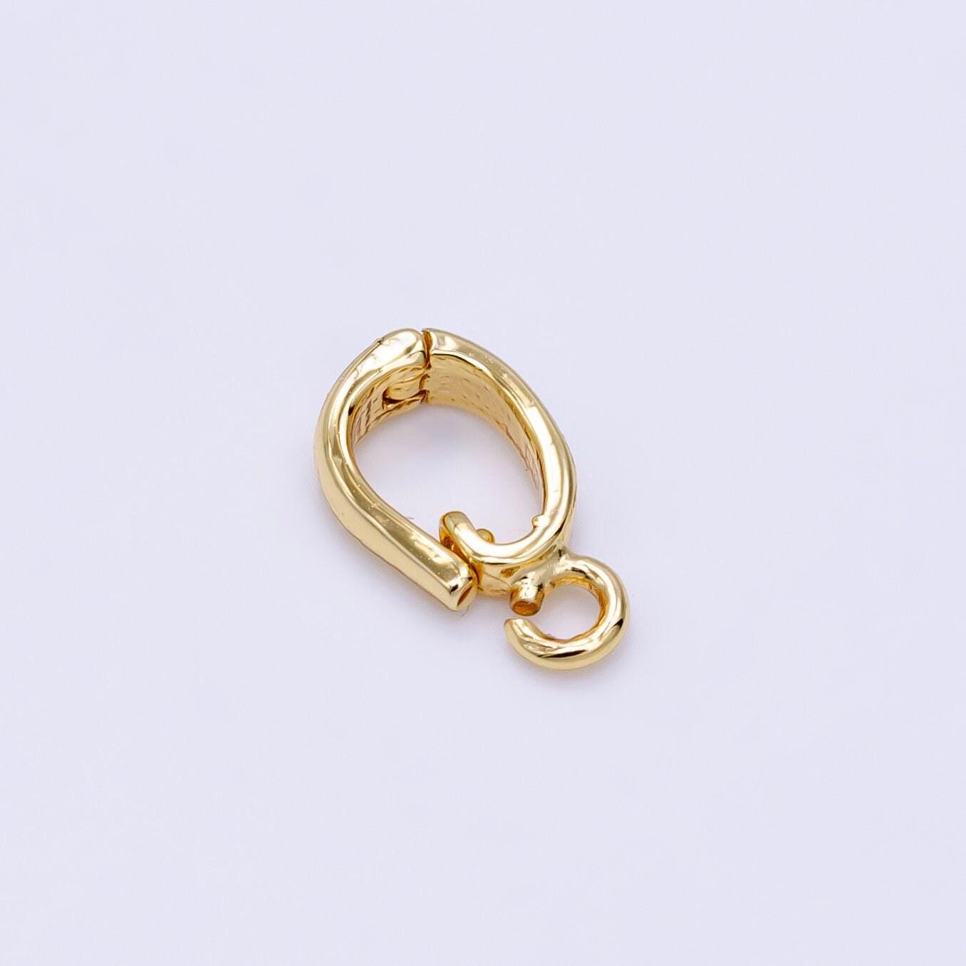 Dainty gold filled enhancer hinged interchangeable pendant bail with open link for necklace bracelet charm component bar cham supply z787