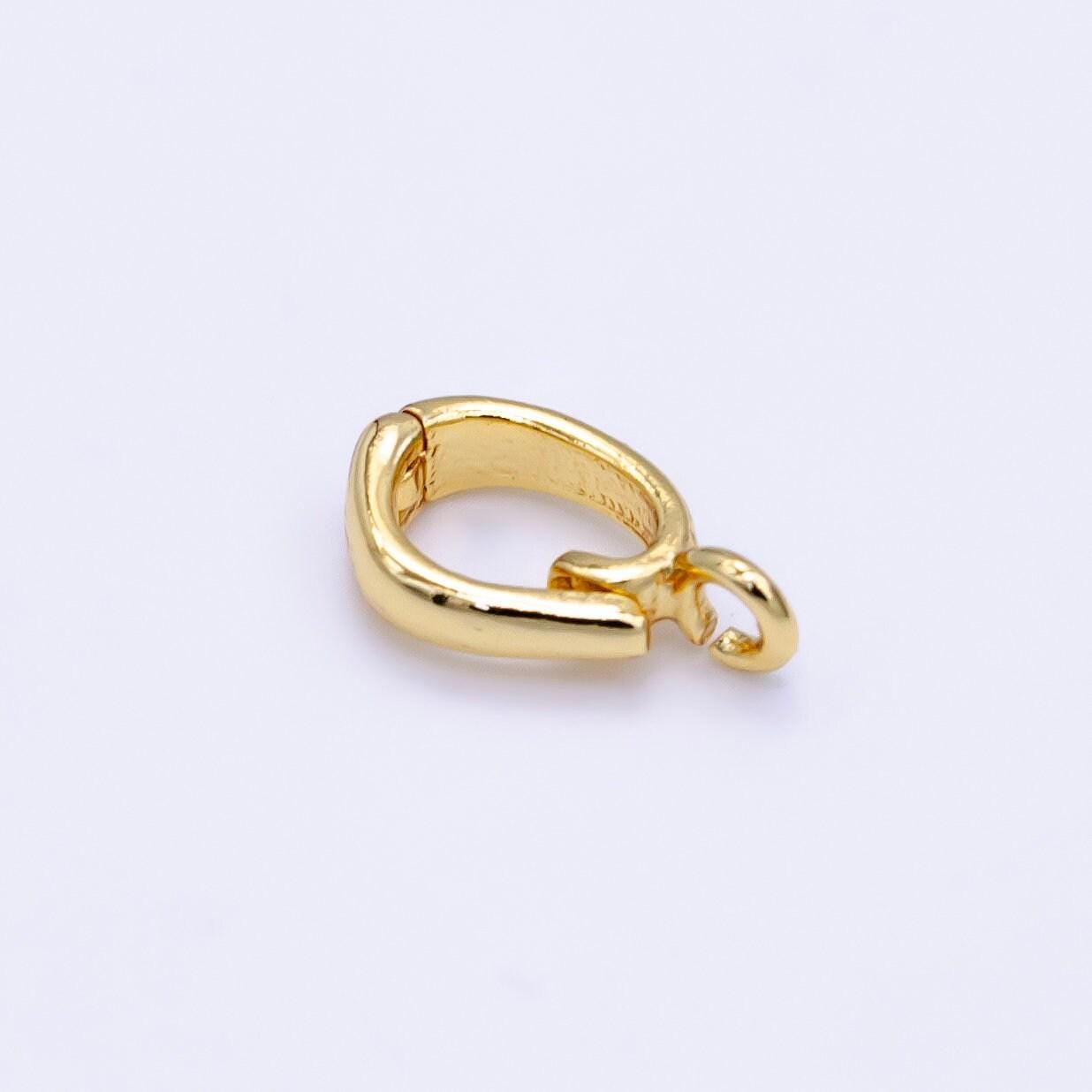 Dainty gold filled enhancer hinged interchangeable pendant bail with open link for necklace bracelet charm component bar cham supply z787