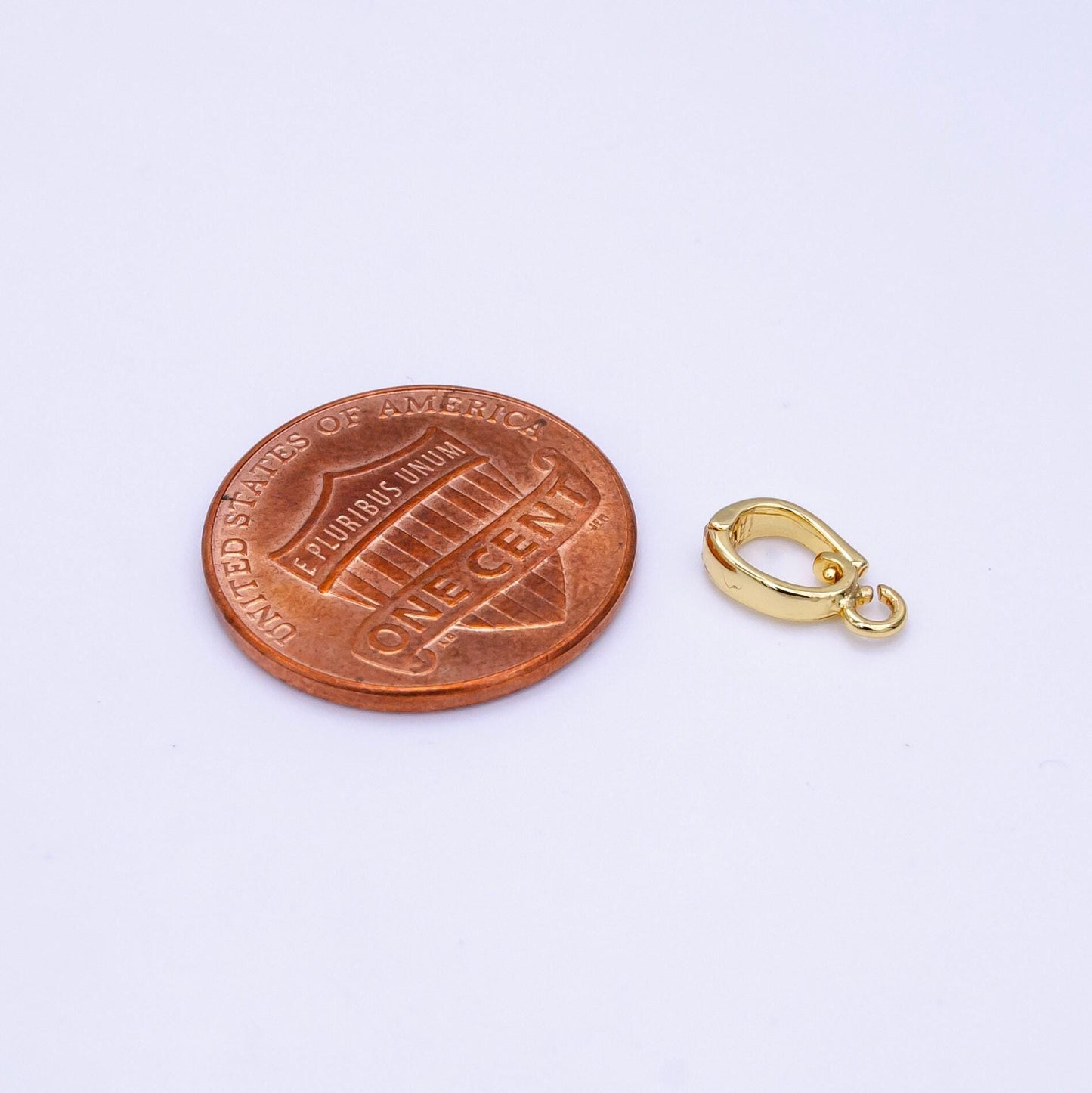 Dainty gold filled enhancer hinged interchangeable pendant bail with open link for necklace bracelet charm component bar cham supply z787