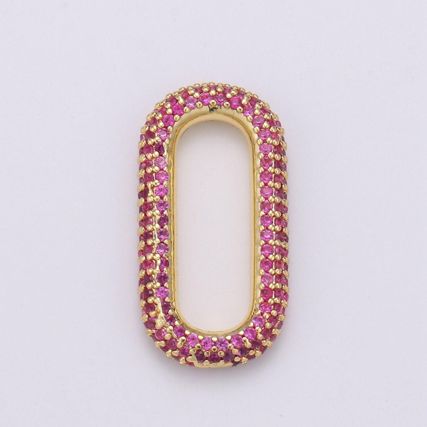 1pc paper clip link , end of the belt charm, interlocking oval, pave oval shaped connector, mutiple color options l-121, l-122, l-124,l-119