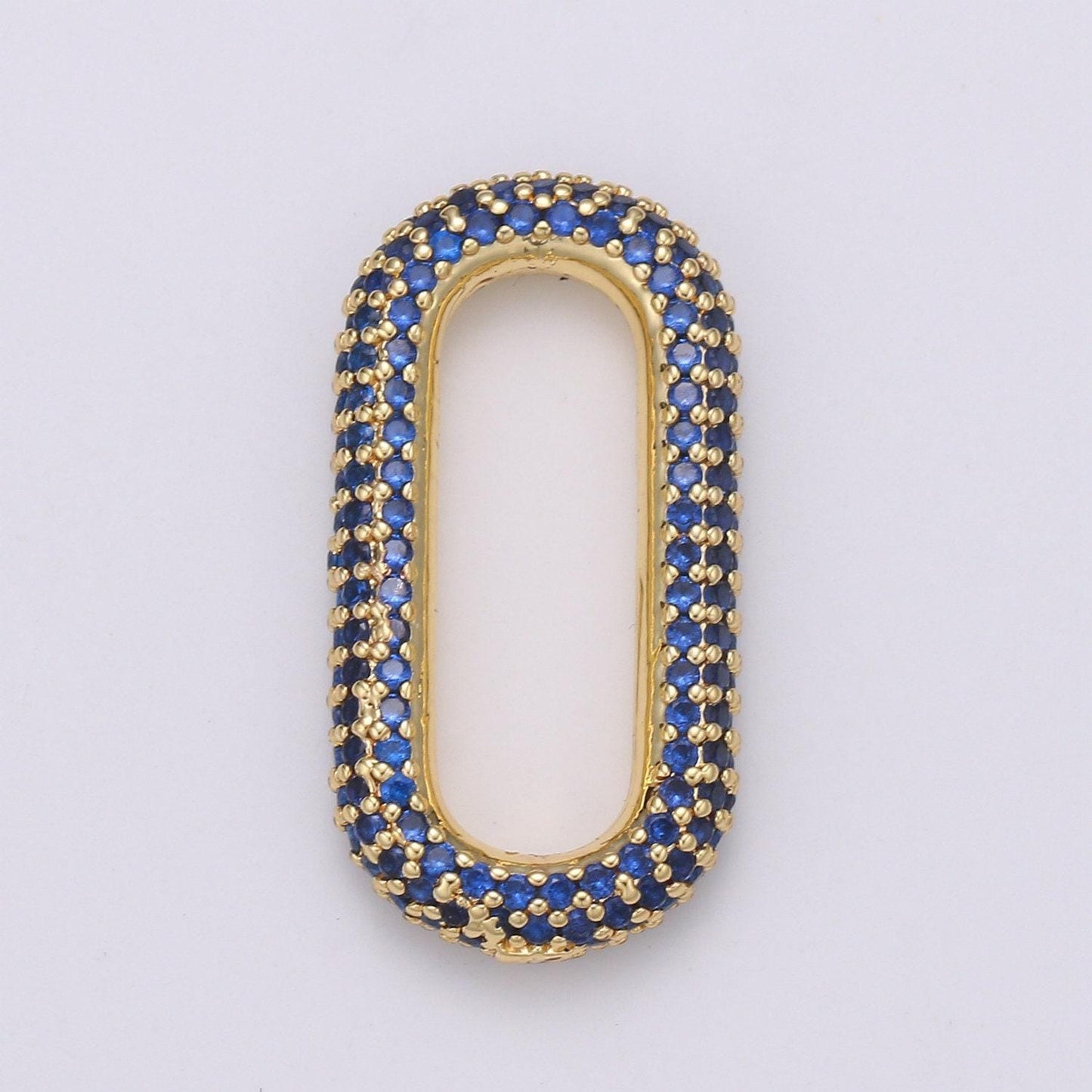 1pc paper clip link , end of the belt charm, interlocking oval, pave oval shaped connector, mutiple color options l-121, l-122, l-124,l-119