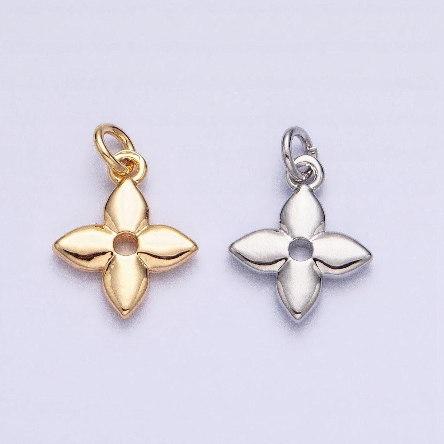 Gold flower charms -mini flower charm - lead nickle free charms - monogram charms flower charms in bulk ac617