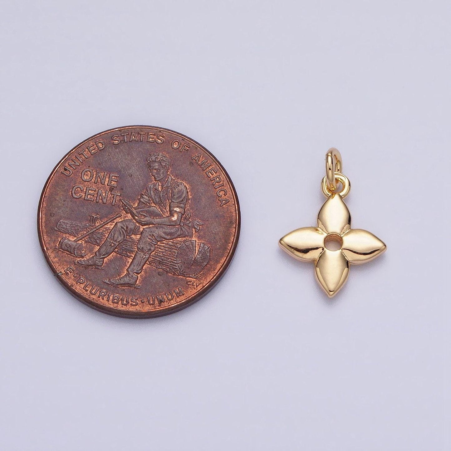 Gold flower charms -mini flower charm - lead nickle free charms - monogram charms flower charms in bulk ac617