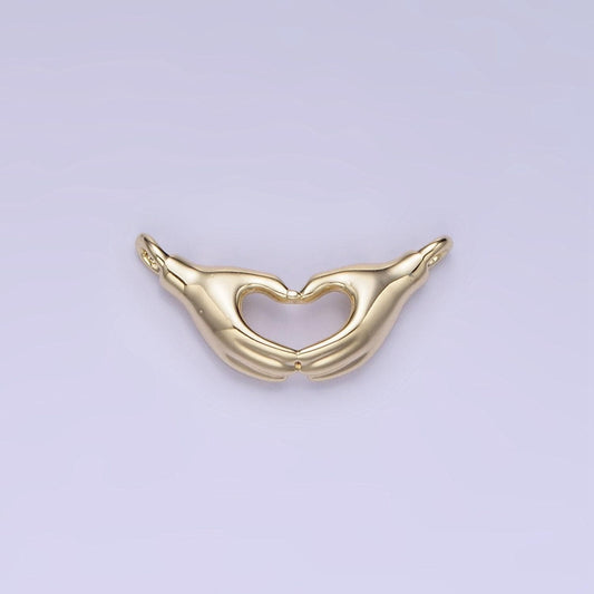 14k gold filled heart charm hand gesture charm connector for necklace bracelet link connector supplies g-273