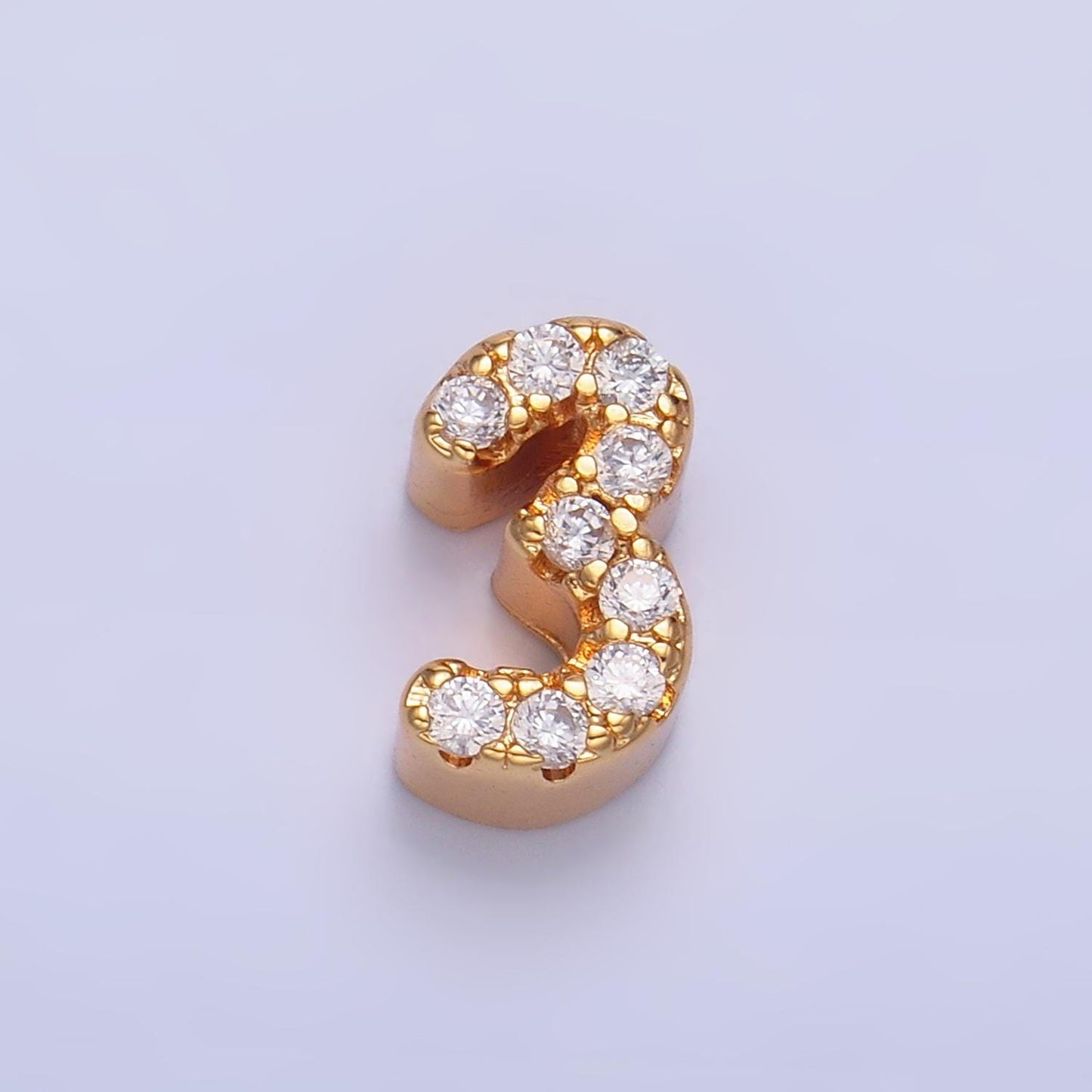 Gold Filled Number Bead charm Personalized Cubic Zirconia Number Bracelet Custom Year Age Varsity Necklace Bracelet for Jewelry Supply B291