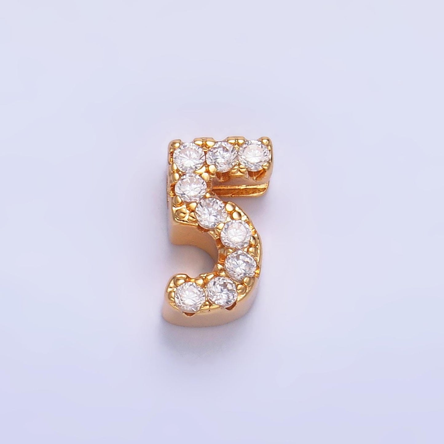 Gold Filled Number Bead charm Personalized Cubic Zirconia Number Bracelet Custom Year Age Varsity Necklace Bracelet for Jewelry Supply B291