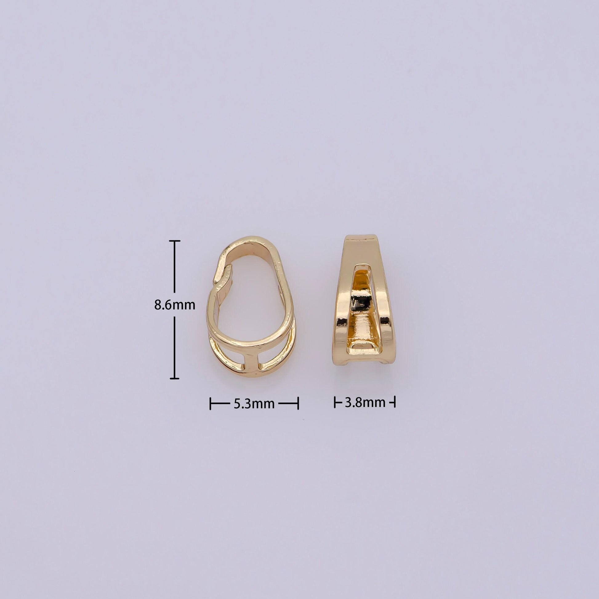 20x bail for pendant snap-on for pendant,clip on bail for necklace jewelry making bulk wholesale findings 18k gold filled 8.6x5.3mm | z-830