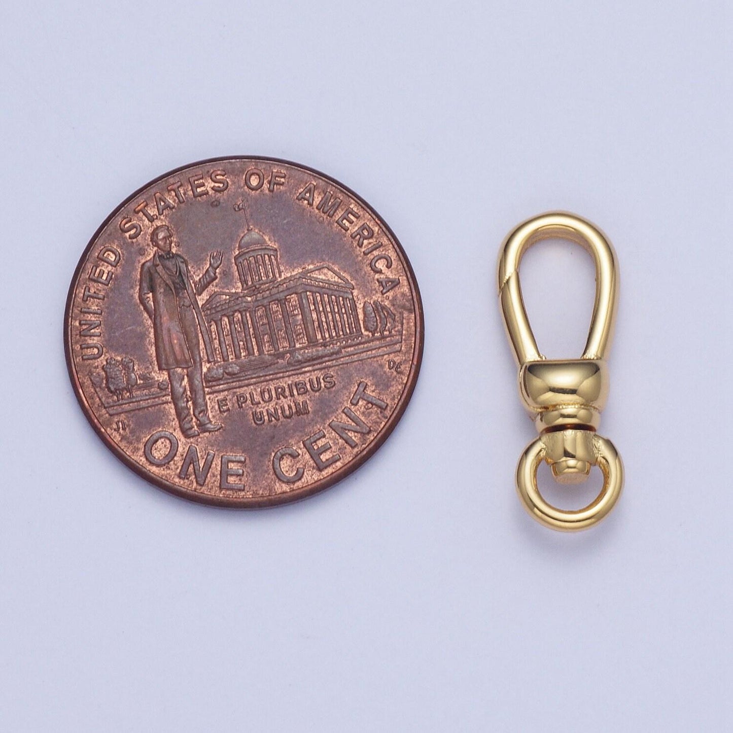 24k gold plated lobster swivel clasps, 17.3mmx6.4mm gold lobster clasp purse charm component | l-913