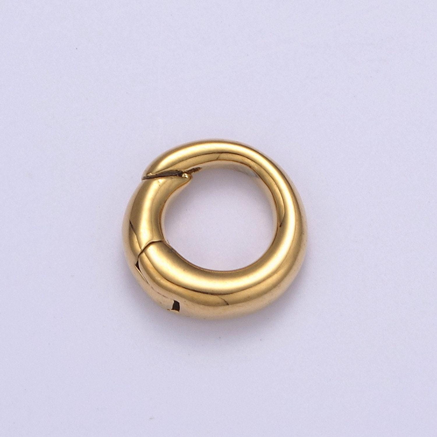 Mini gold silver spring gate ring 10mm round circle ring, round clasp, push clip clasp, spring gate for jewelry making l-656 l-657