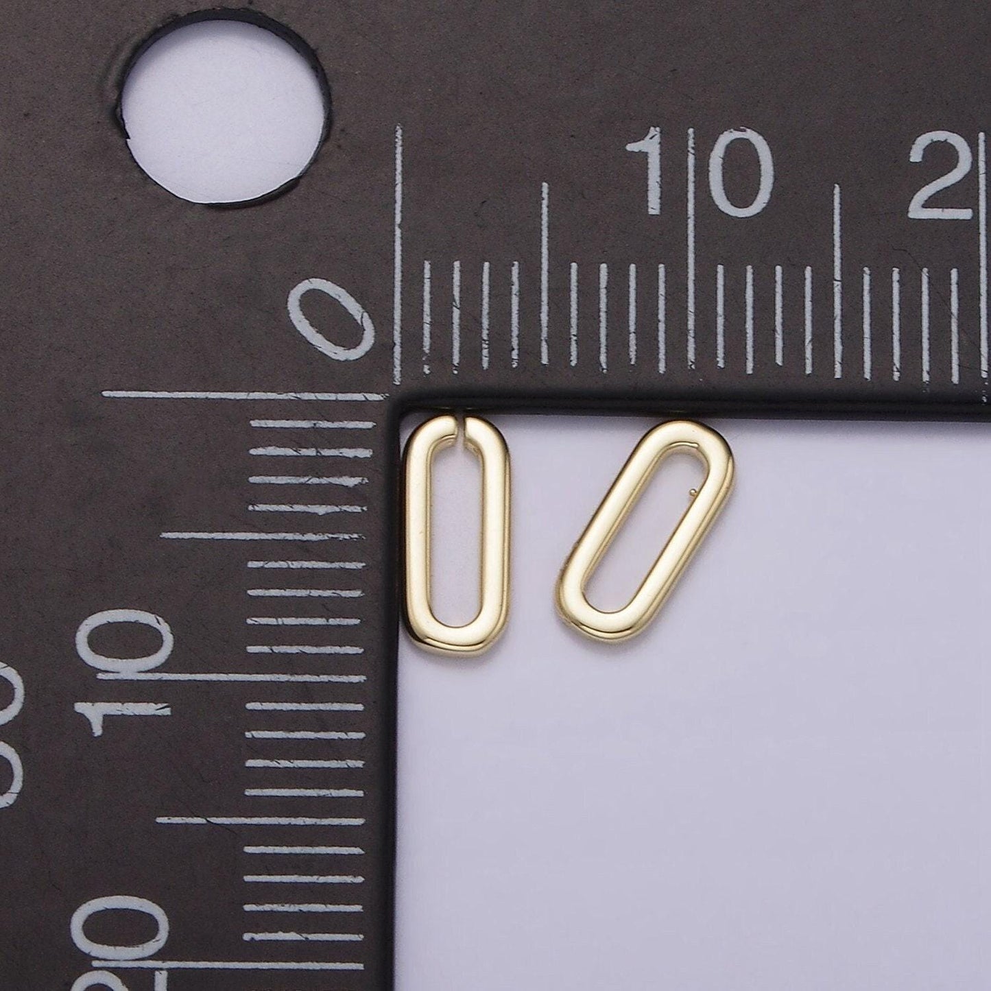 Dainty gold link connector 8mm oval open, closed oblong paperclip link minimalist jewelry findings supply | z537 z538