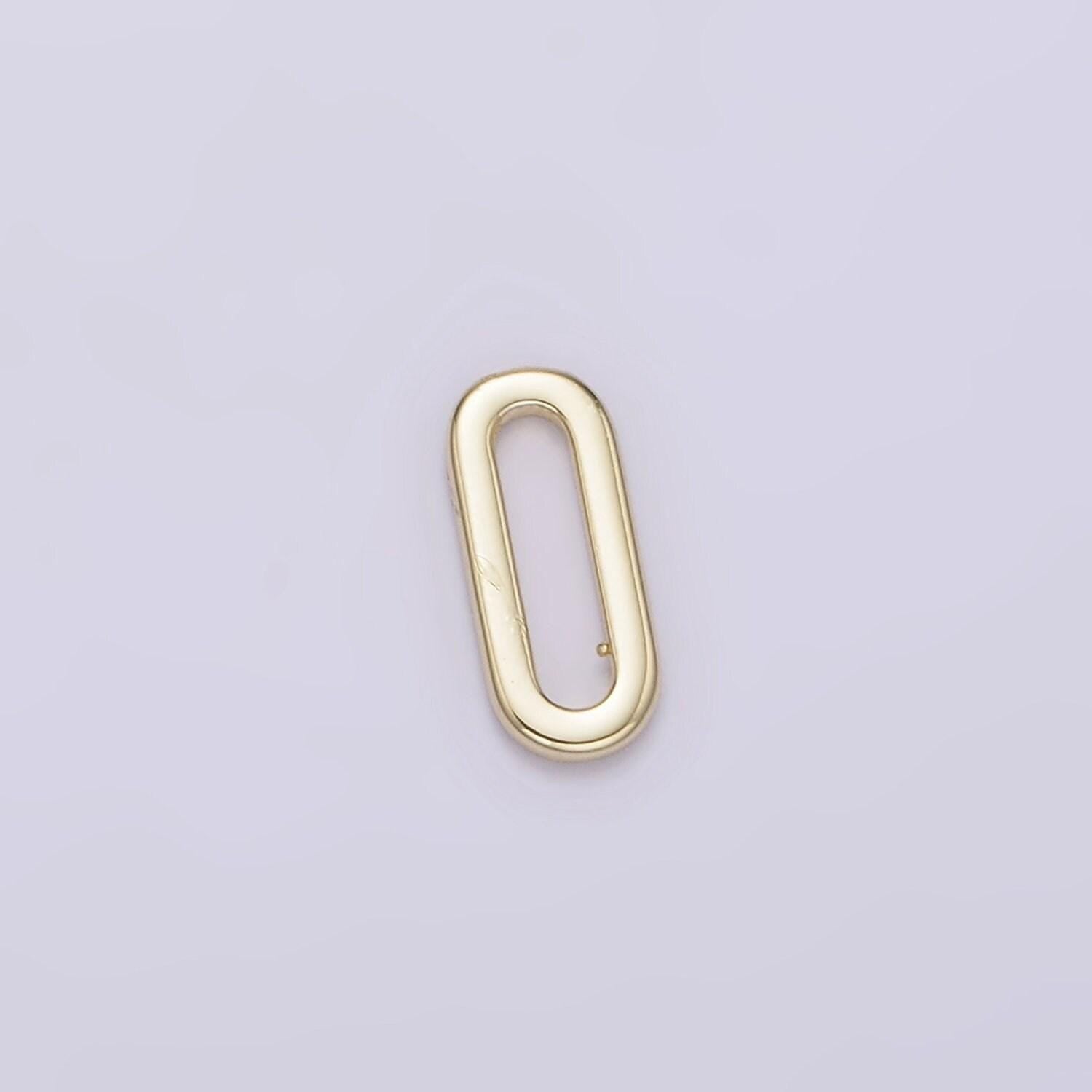 Dainty gold link connector 8mm oval open, closed oblong paperclip link minimalist jewelry findings supply | z537 z538