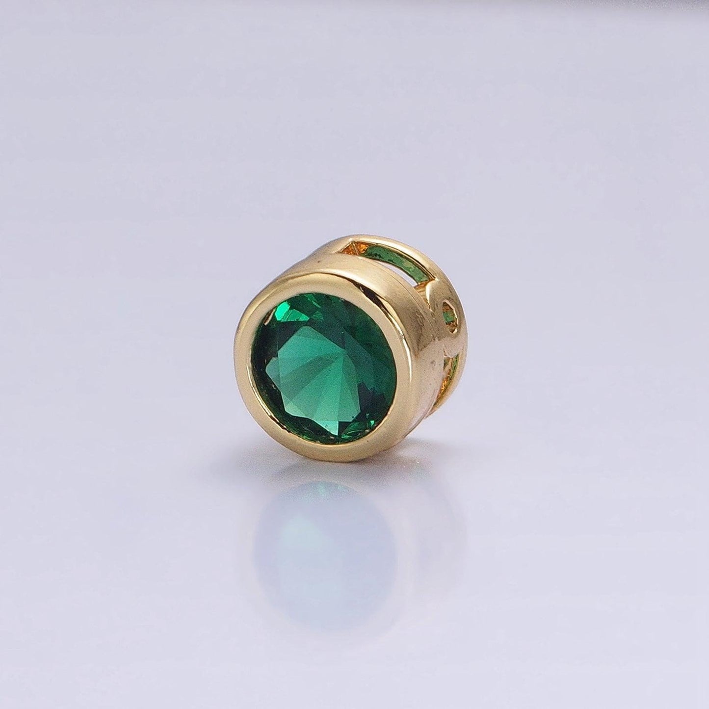 24k gold plated dainty cz round spacer bead, gold geometric spacer beads cz, small colorful spacers for bracelet necklace | b-229
