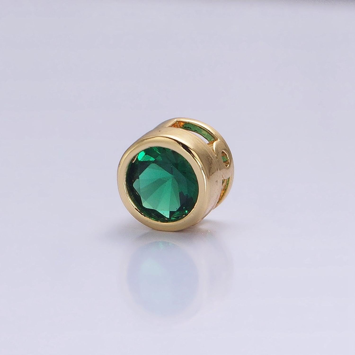 24k gold plated dainty cz round spacer bead, gold geometric spacer beads cz, small colorful spacers for bracelet necklace | b-229