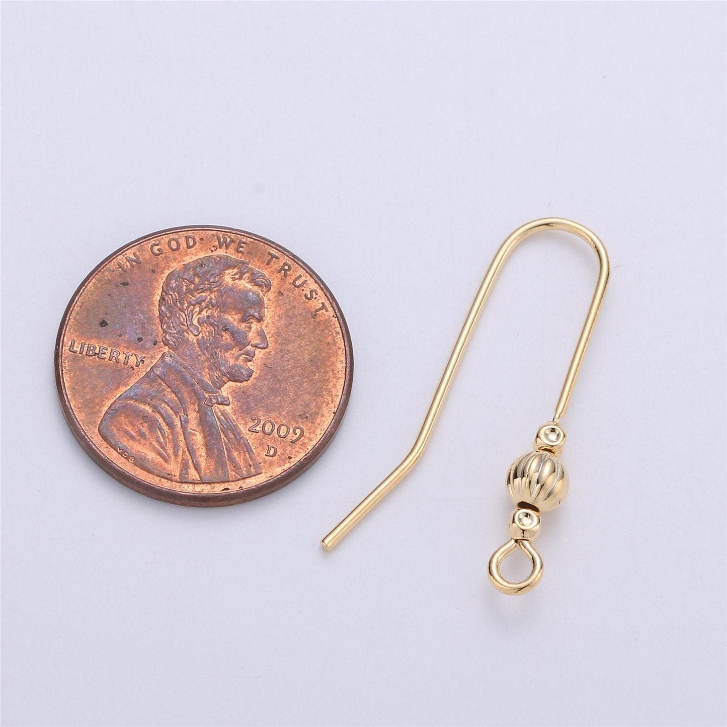 1 pair ear hooks 14k gold filled ear wires with open link for charm, handmade earring findings, gold earwires, diy jewelry supply k-222