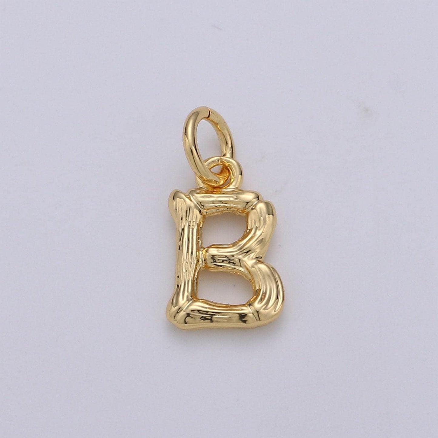 1pc gold initial letter pendant, initials letter bamboo charm small letter a-z for add on charm on bracelet necklace earring supply, alph-05