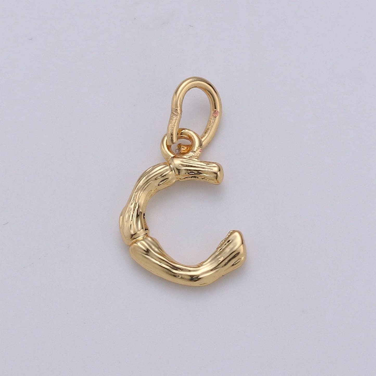 1pc gold initial letter pendant, initials letter bamboo charm small letter a-z for add on charm on bracelet necklace earring supply, alph-05