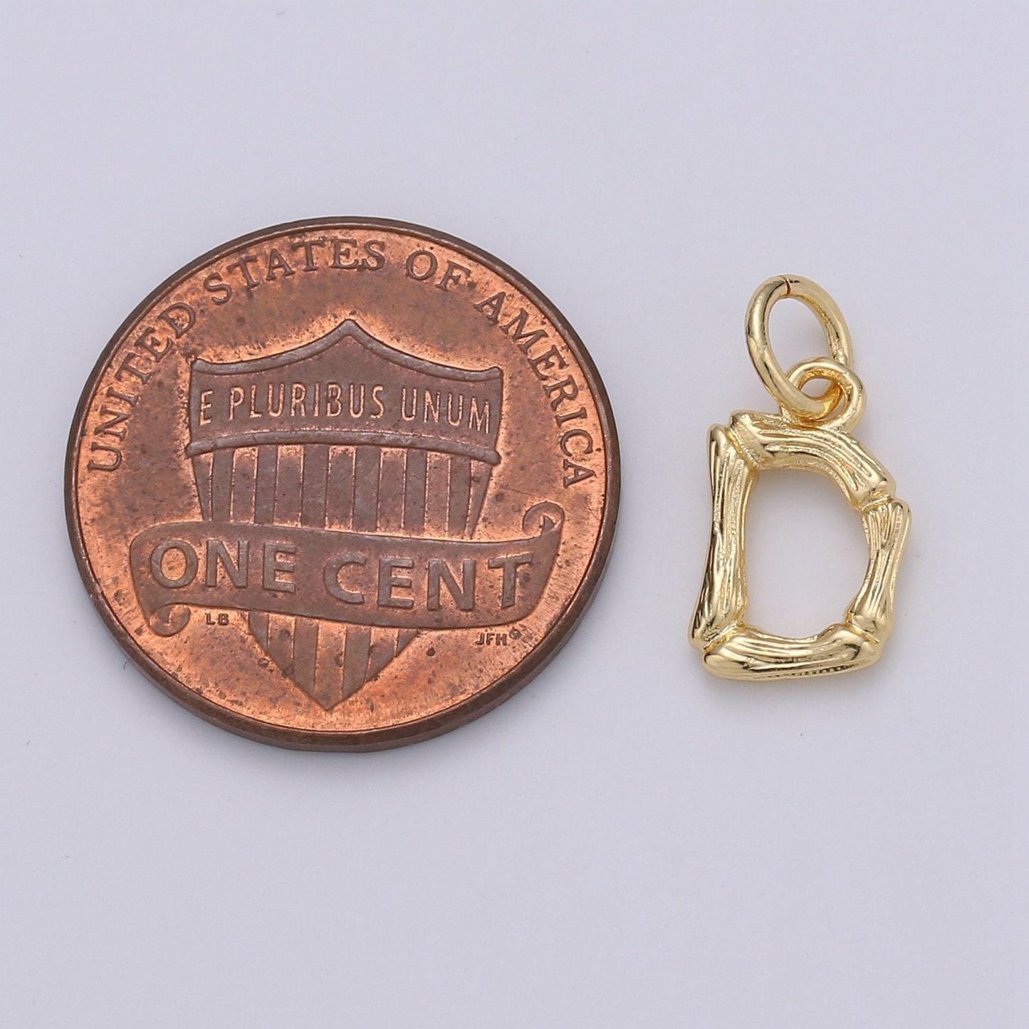 1pc gold initial letter pendant, initials letter bamboo charm small letter a-z for add on charm on bracelet necklace earring supply, alph-05
