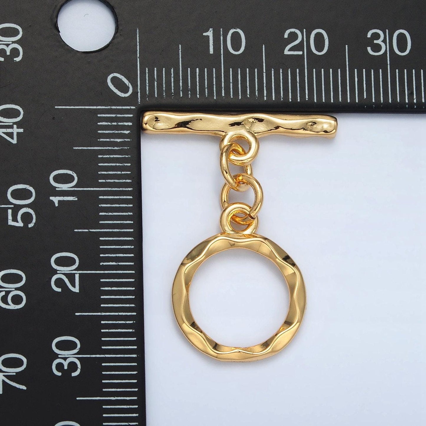 Gold filled hammered style toggle clasp supply | z-845