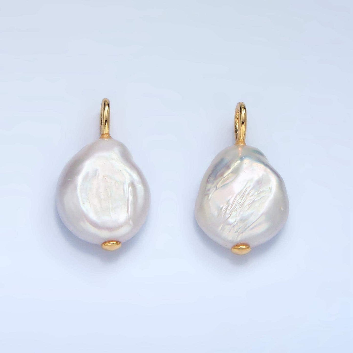 Beautiful white button baroque oval pearl charm teardrop genuine freshwater mermaid pearls pendant p1899