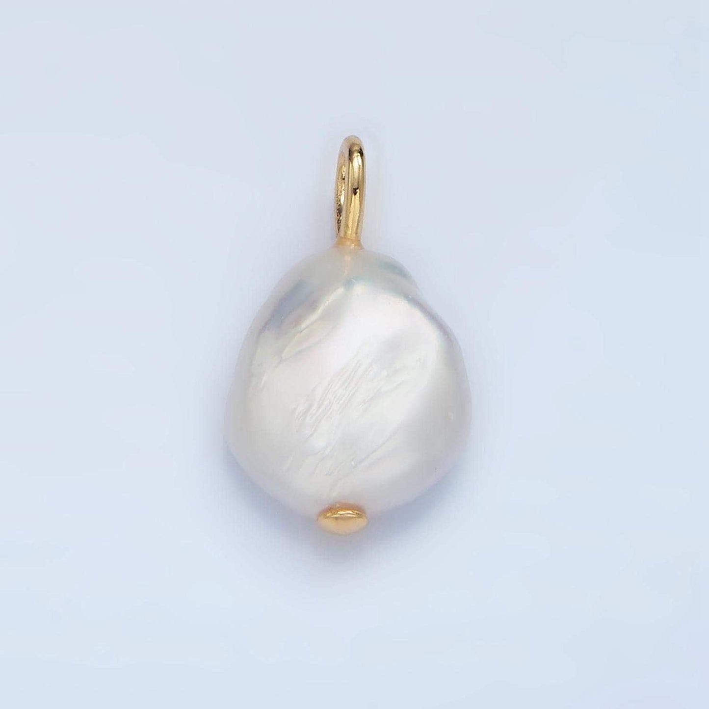 Beautiful white button baroque oval pearl charm teardrop genuine freshwater mermaid pearls pendant p1899