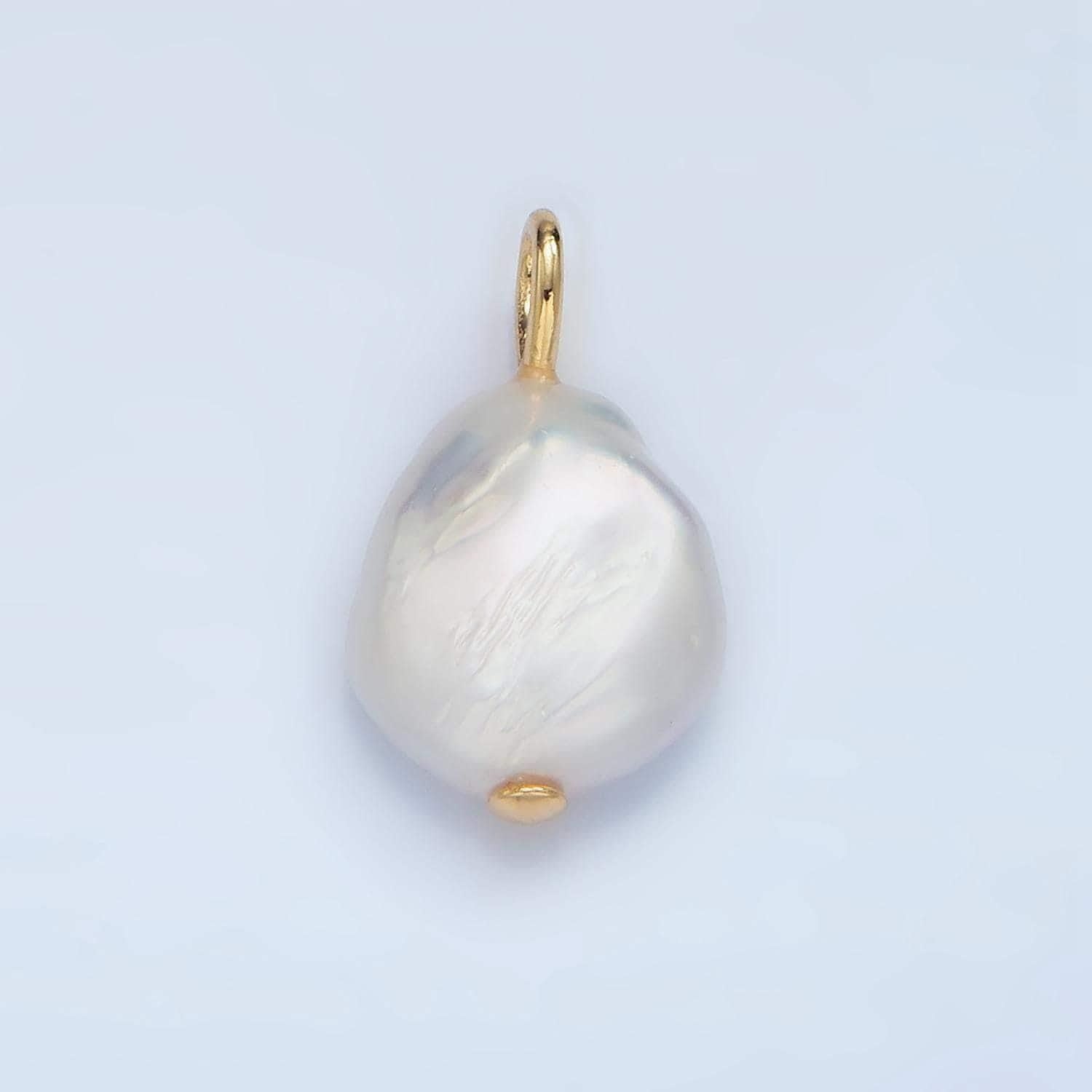 Beautiful white button baroque oval pearl charm teardrop genuine freshwater mermaid pearls pendant p1899