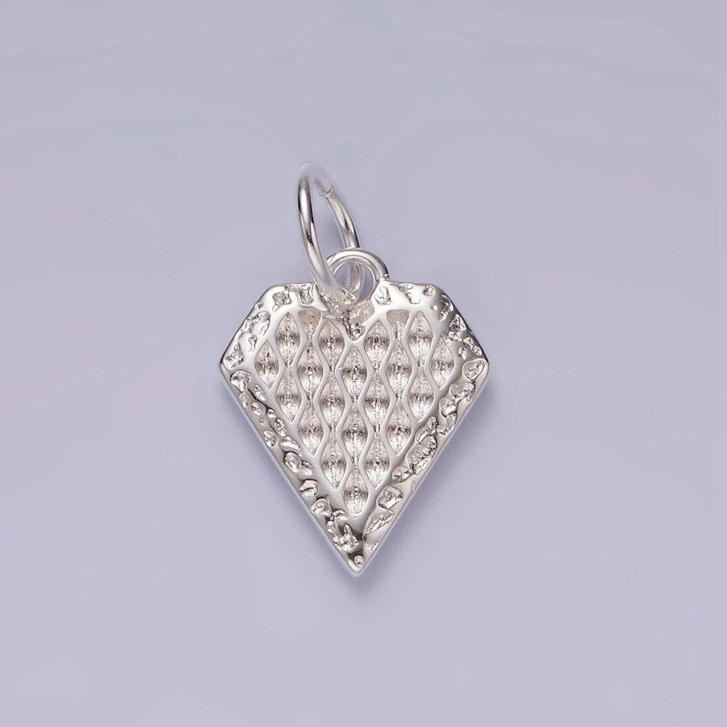 S925 sterling silver diamond shape charm pendant sl435