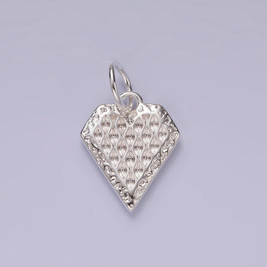 S925 sterling silver diamond shape charm pendant sl435