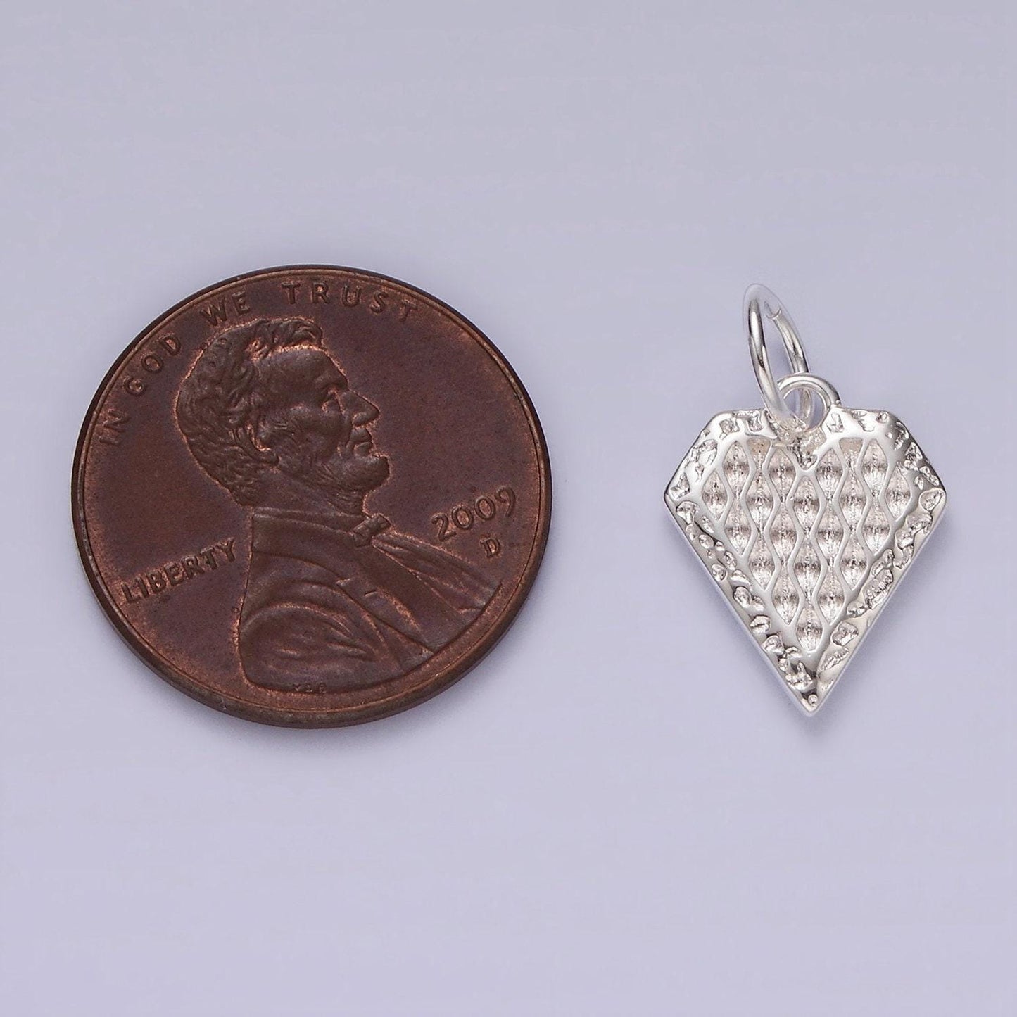 S925 sterling silver diamond shape charm pendant sl435