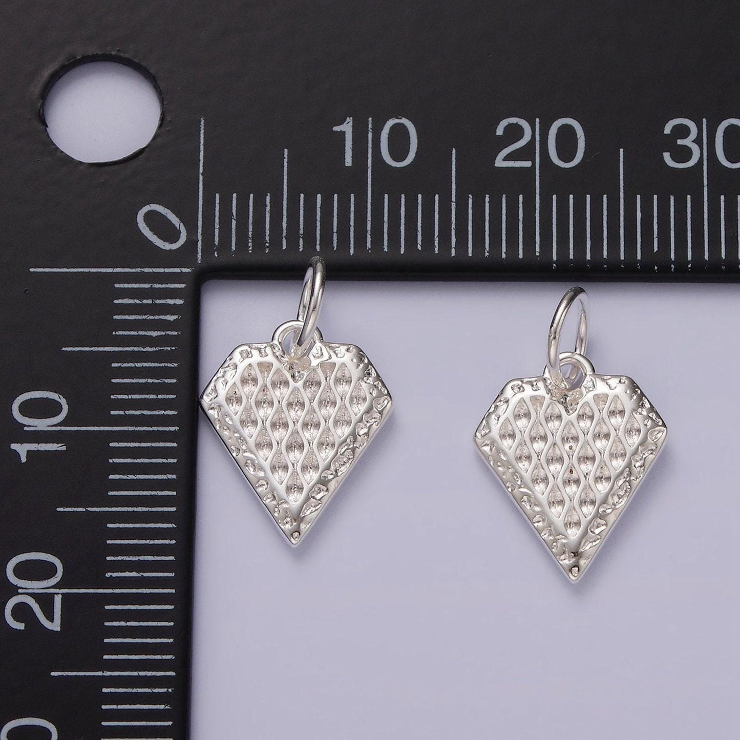 S925 sterling silver diamond shape charm pendant sl435