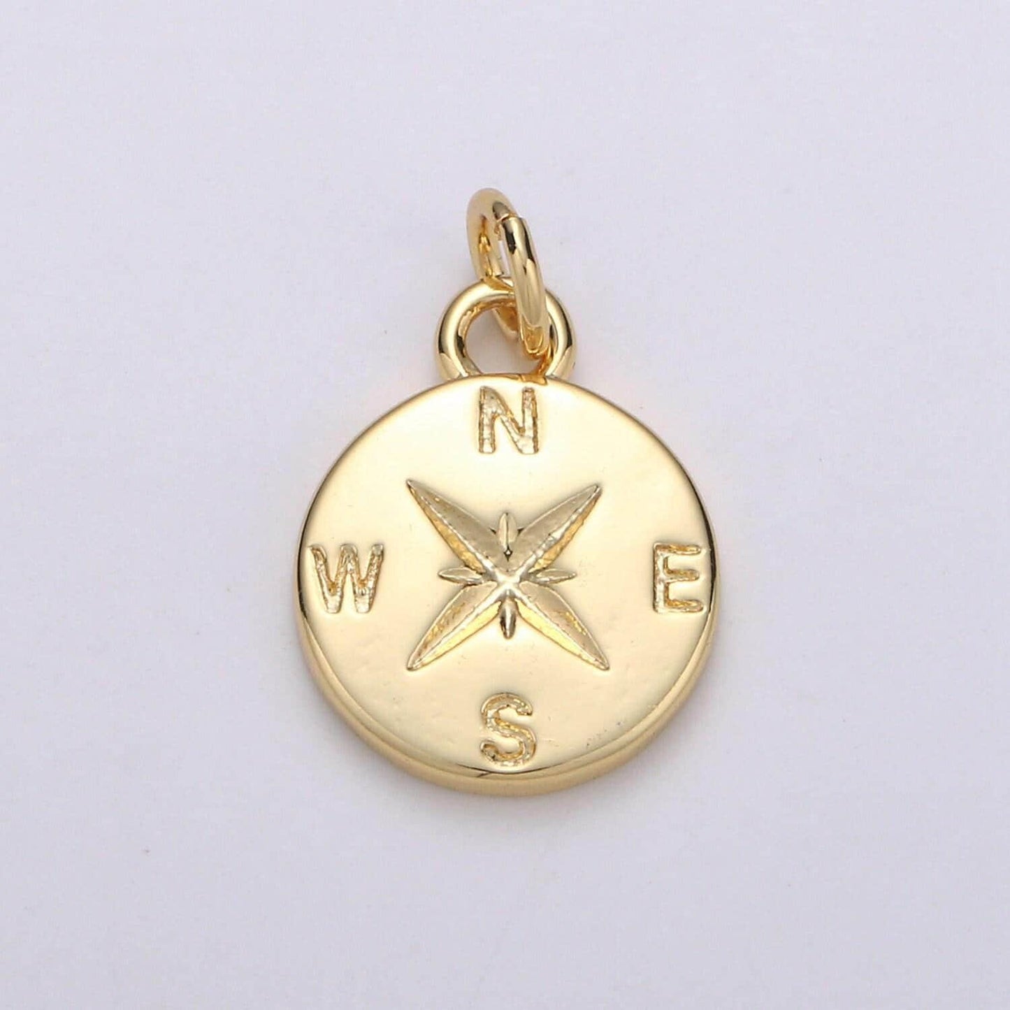 Dainty gold compass charm pendant, adventure, travel charm pendant, nautical charms supply north east south west jewelry inspired