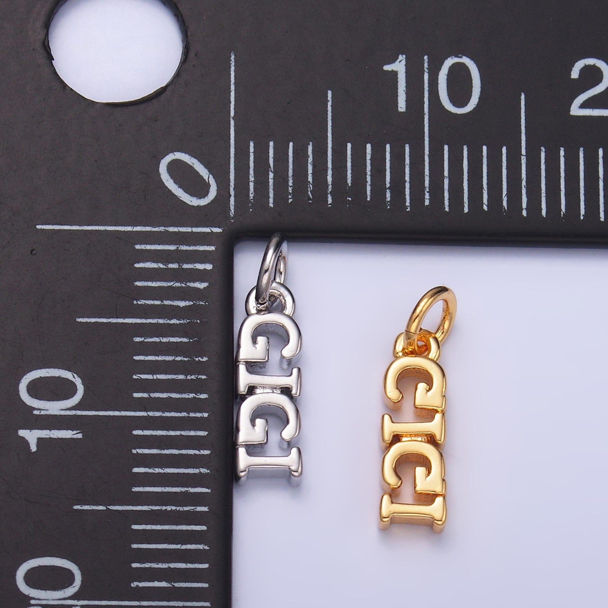 Dainty Gold Filled Gigi charm for bracelet necklace earring component diy jewelry making supply Grandma word charm minimalist jewelry W424