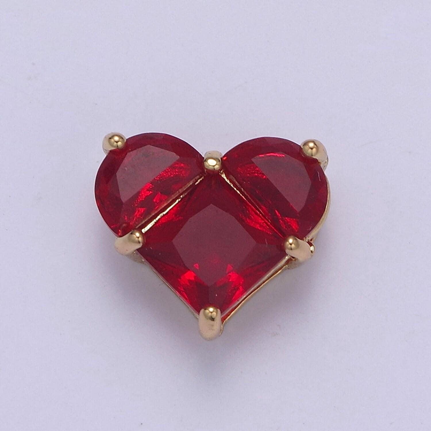 Cubiz zirconia heart beads - 10mm small beautiful bright 3d love jewelry gold star beads spacer for bracelet necklace supply, b-544