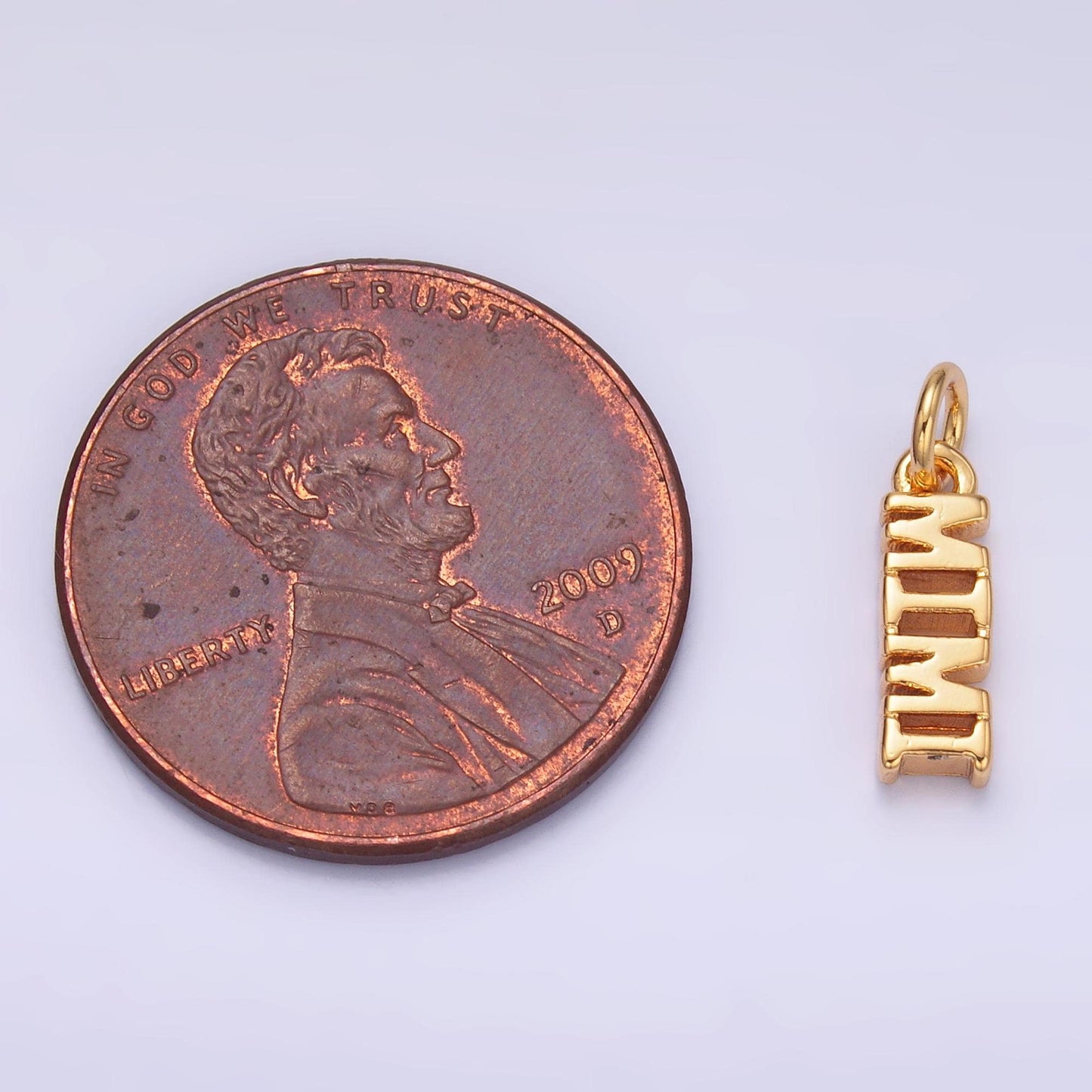 Mini Gold Filled Mimi charm for bracelet necklace earring component diy jewelry making supply Grandma word charm minimalist jewelry W424