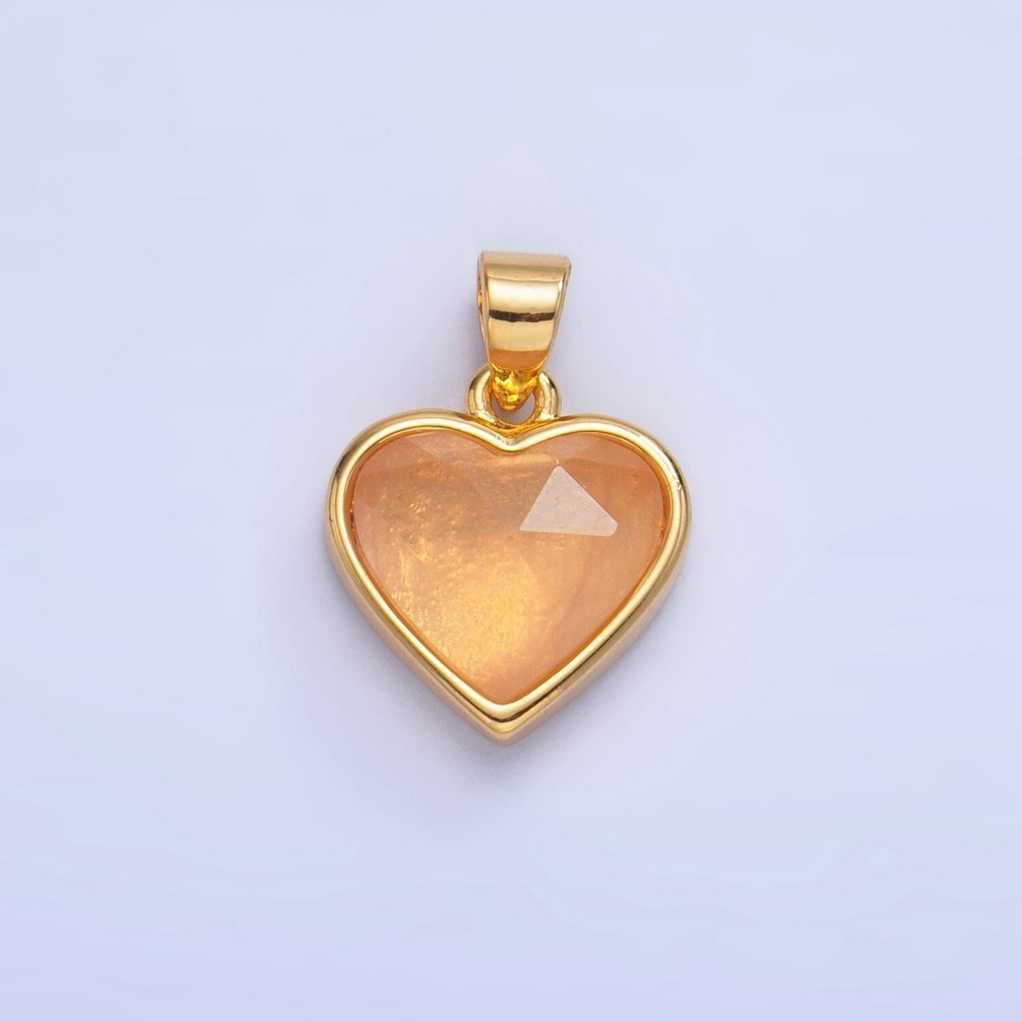24k gold filled multifaceted amethyst, amazonite, malachite, blue lapis labradorite charm heart pendant | aa1027