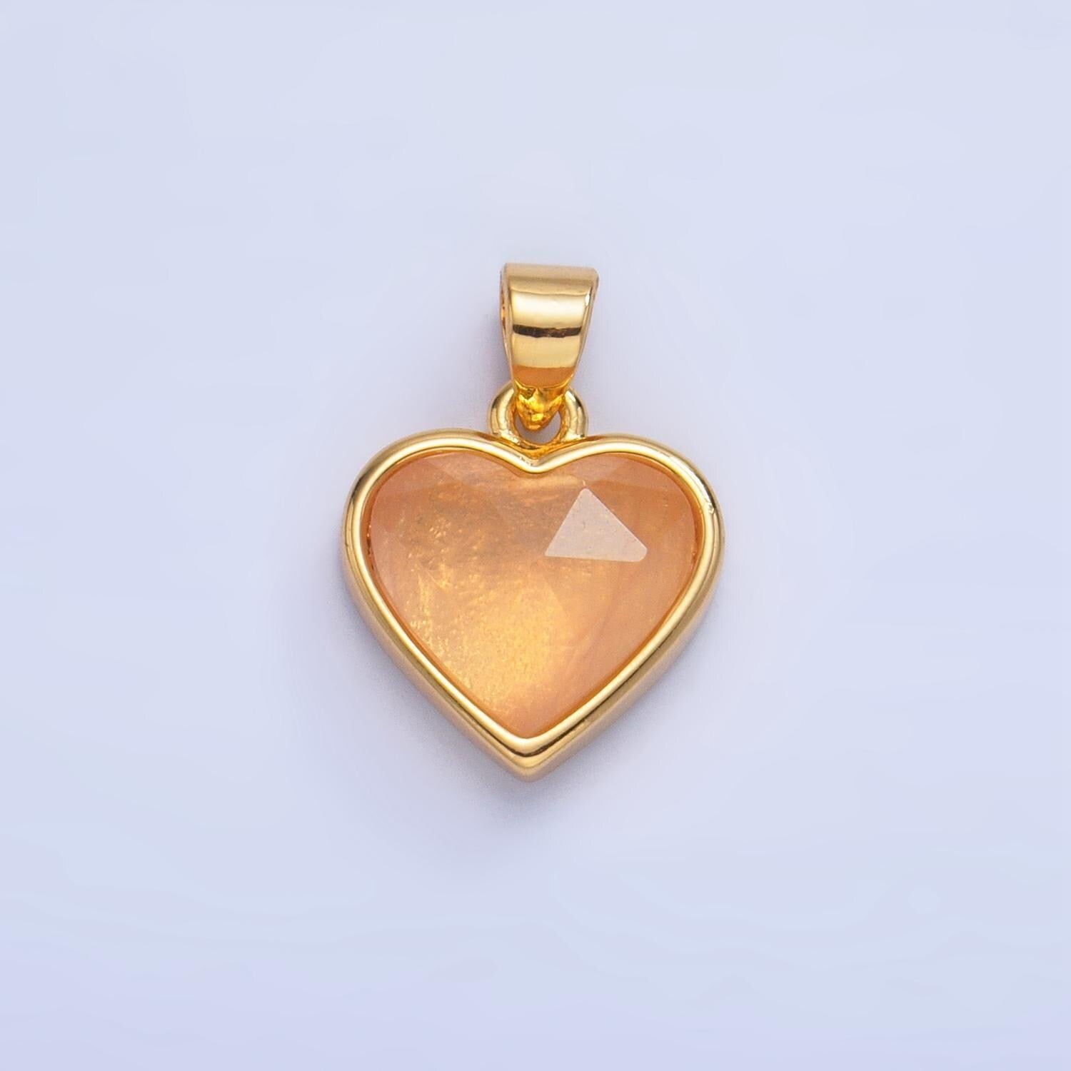 24k gold filled multifaceted amethyst, amazonite, malachite, blue lapis labradorite charm heart pendant | aa1027