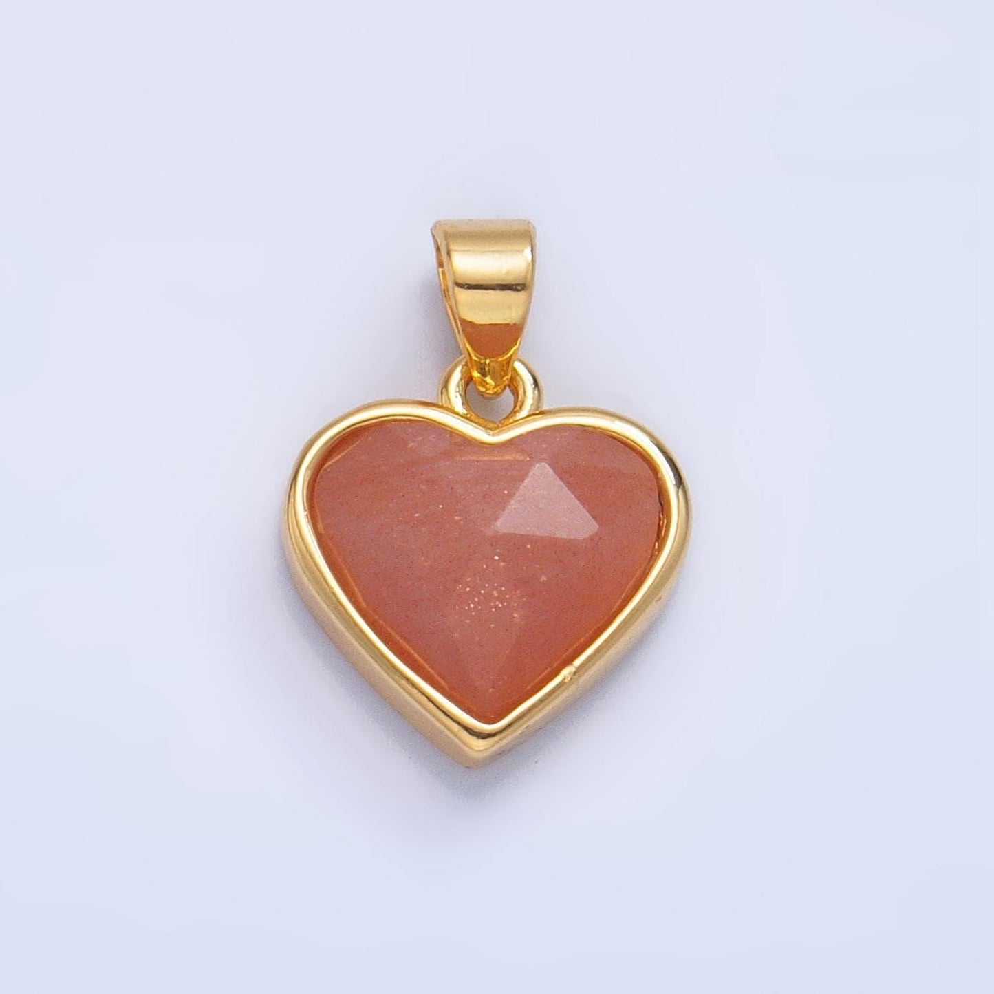 24k gold filled multifaceted amethyst, amazonite, malachite, blue lapis labradorite charm heart pendant | aa1027