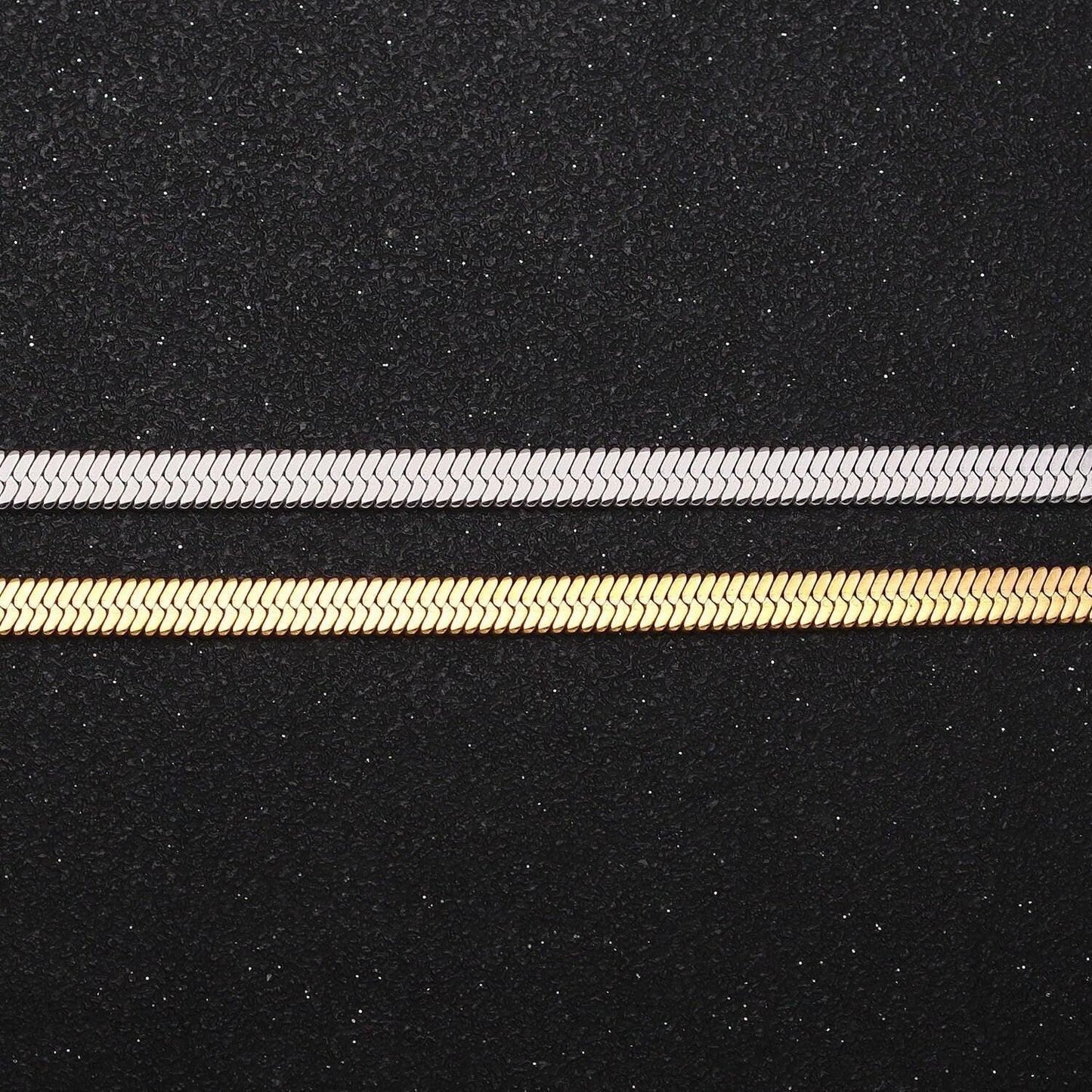 4mm gold stainless steel herringbone chain necklace for women 18 inch, 19.6 inch necklace for layering statement necklace wa1554