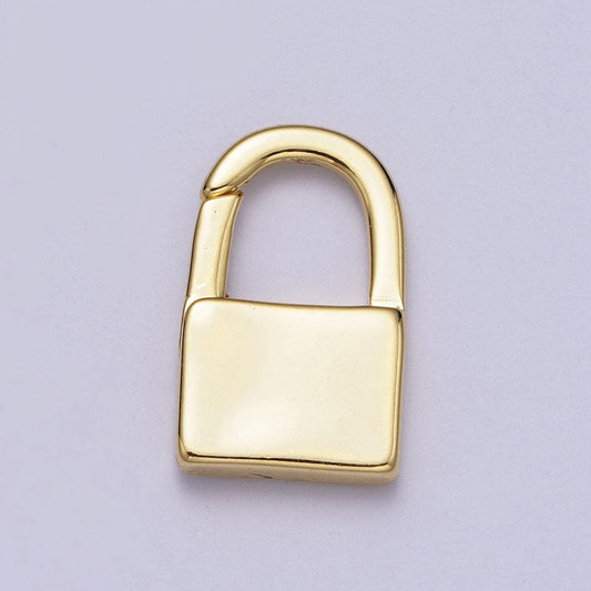 Padlock spring clasp, minimalistic gate clasp push gate ring clasp, spring gate lock charm supply | z037