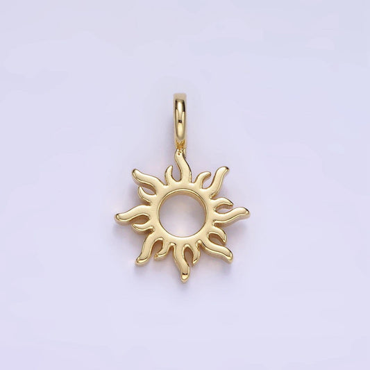 14k gold filled open celestial sun ray minimalist pendant | ag-703